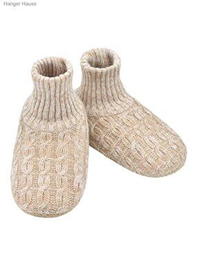 Flannel Slipper Socks Non-Slip Gripper House Booties Sherpa Lined